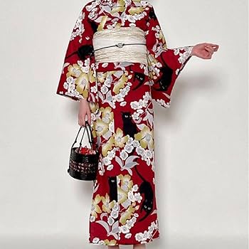GRL ネコ浴衣セット 浴衣パール飾り帯紐 着付け小物4点セット GRL ネコ浴衣セット 浴衣パール飾り帯紐 着付け小物4点セット